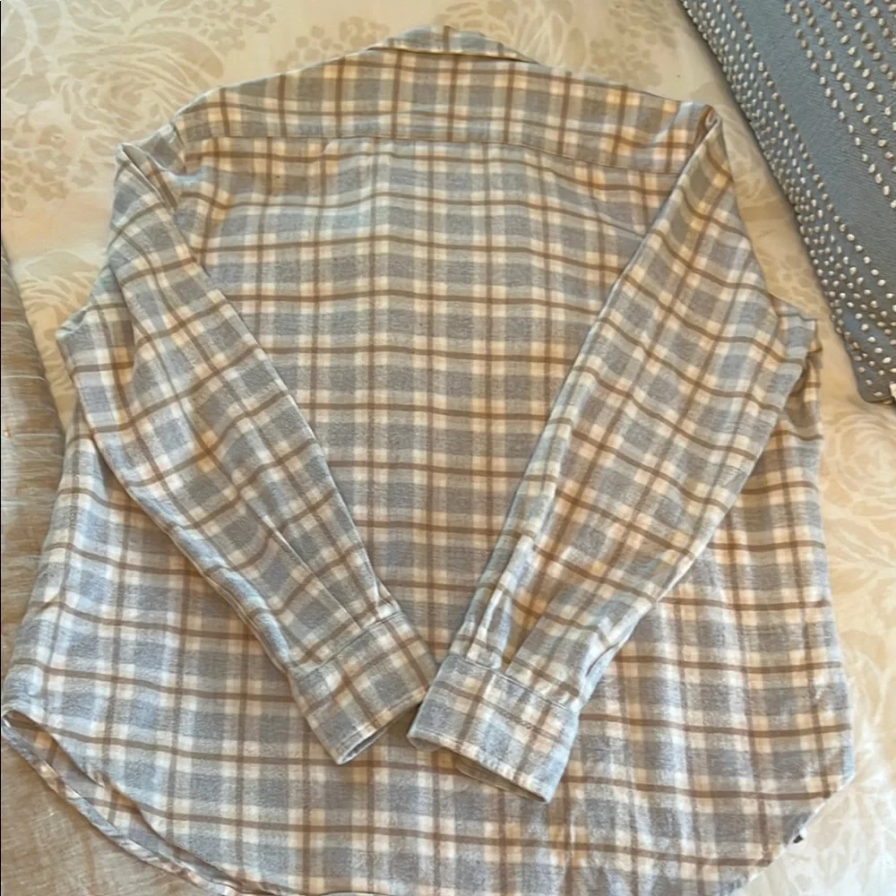 Frank & Eileen Blue/Tan Flannel Button Down Shirt - Picture 3 of 5